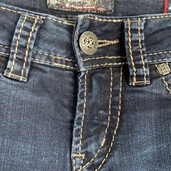 Silver Jeans Co x Bootlegger Dark Blue Suki Mid Capri Jeans - Picture 5 of 13